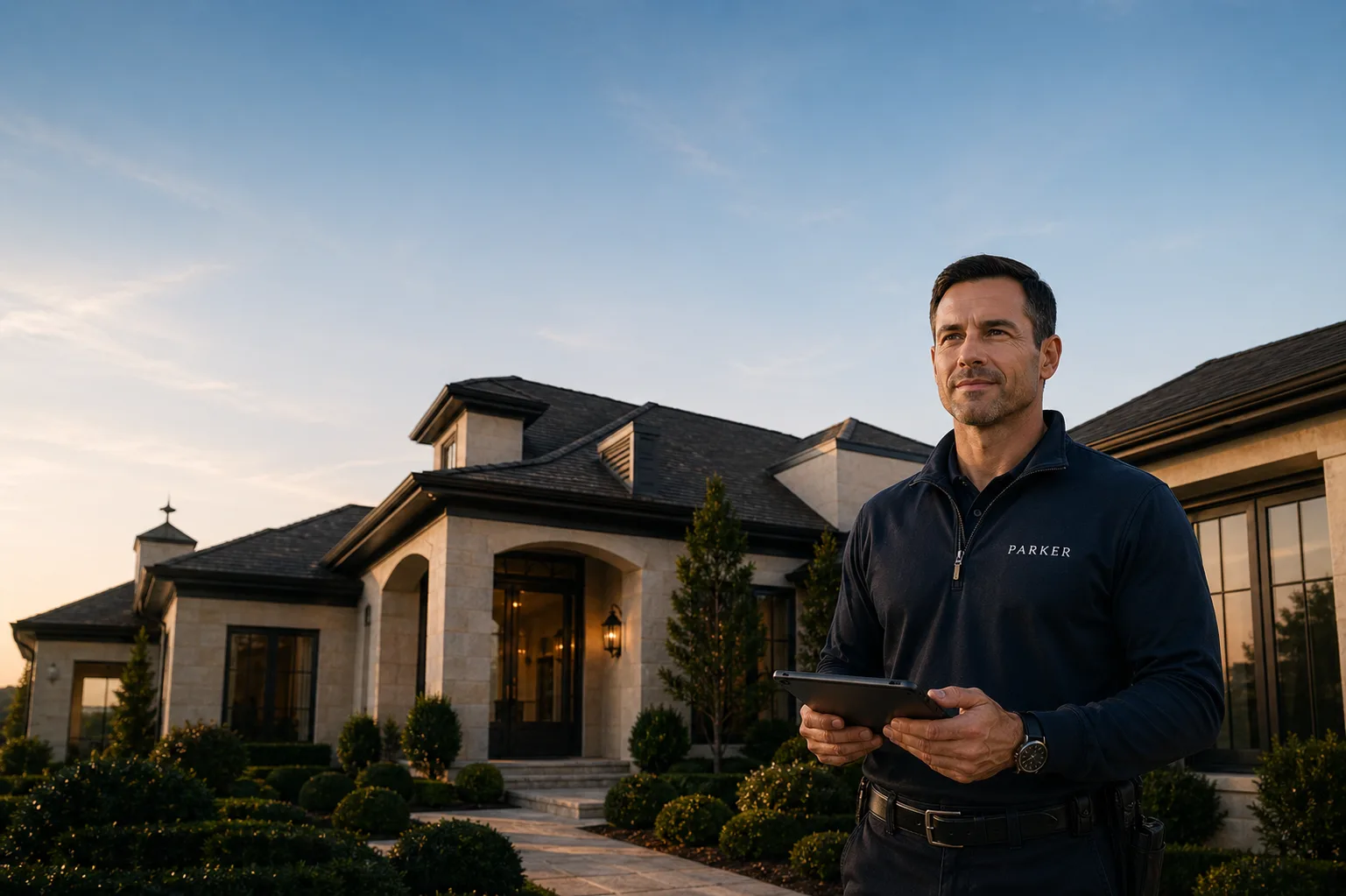 Parker representative outside a private residence in Port St. Lucie, Florida