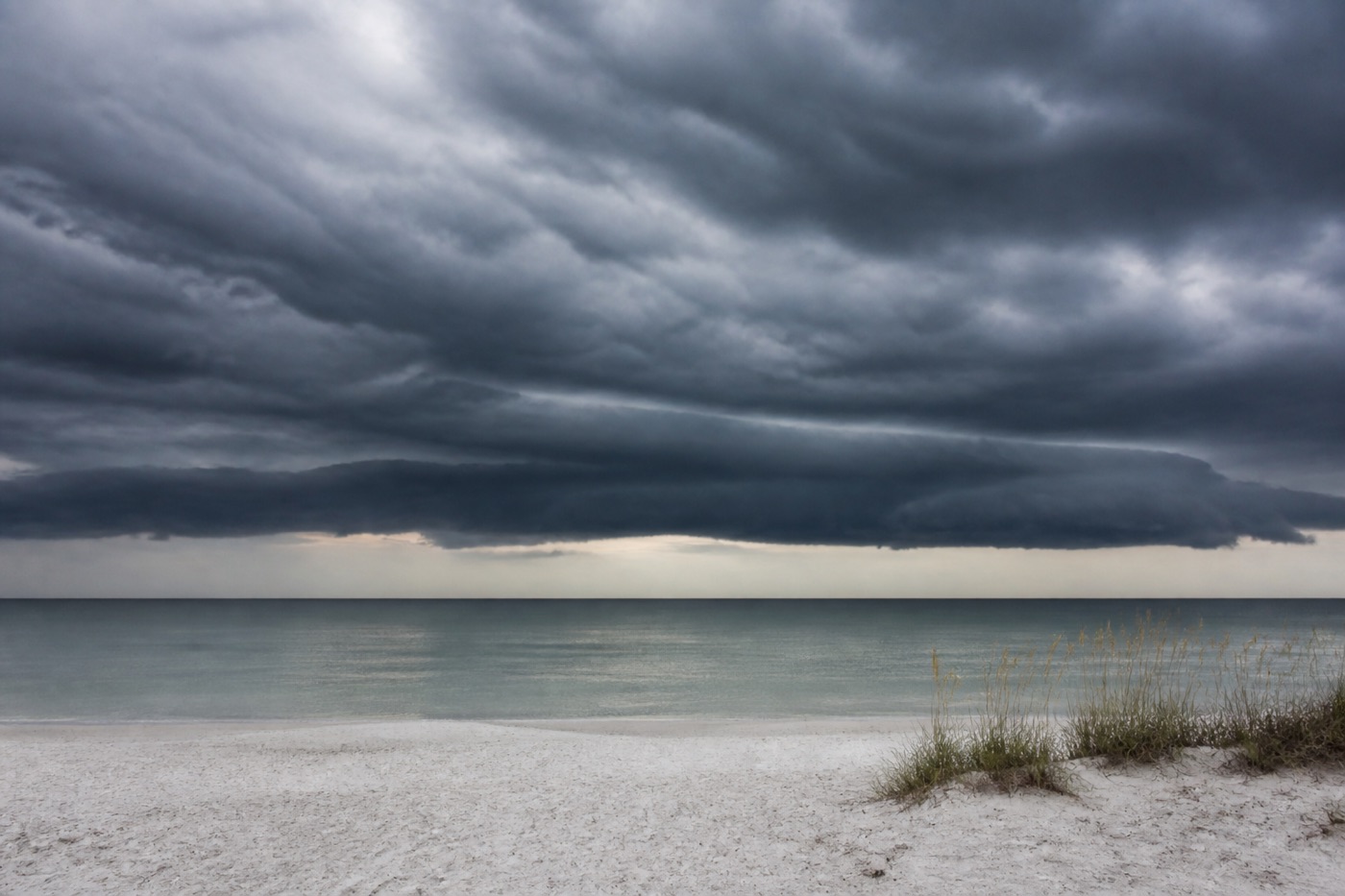 Storm clouds gathering over the coast