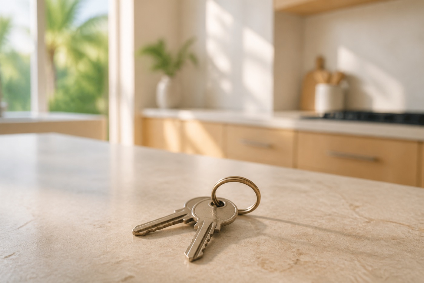 Keys on the counter of a new Florida home
